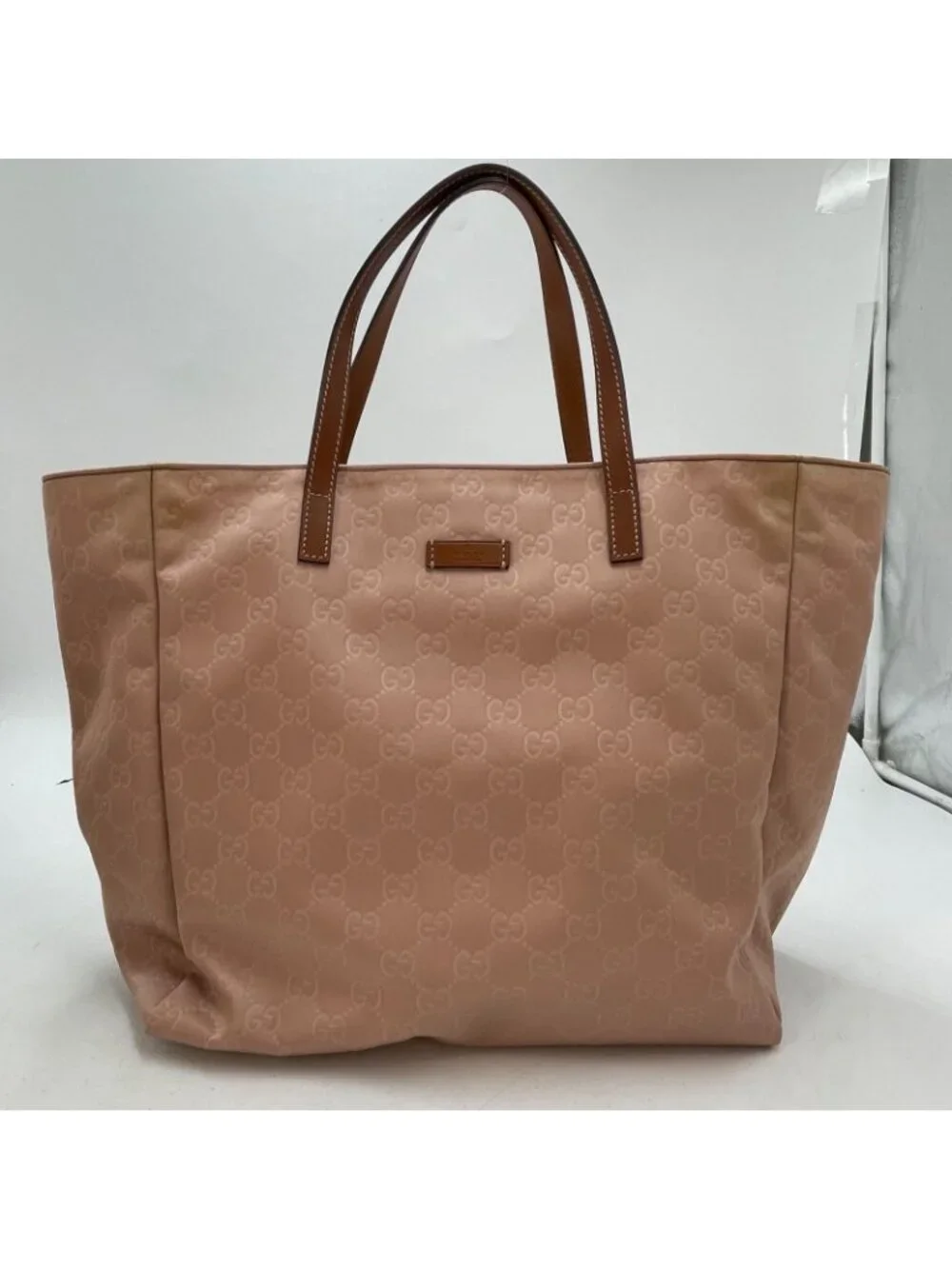 Gucci Tote GG Nylon Business Shoulder Pink Travel - Picture 11 of 13